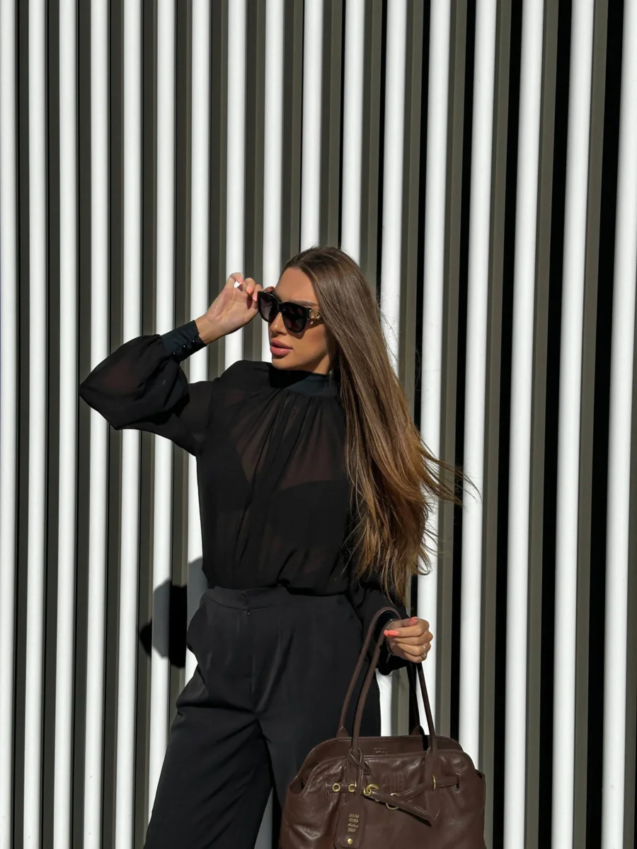BLOUSE-BODYSUIT - BLACK