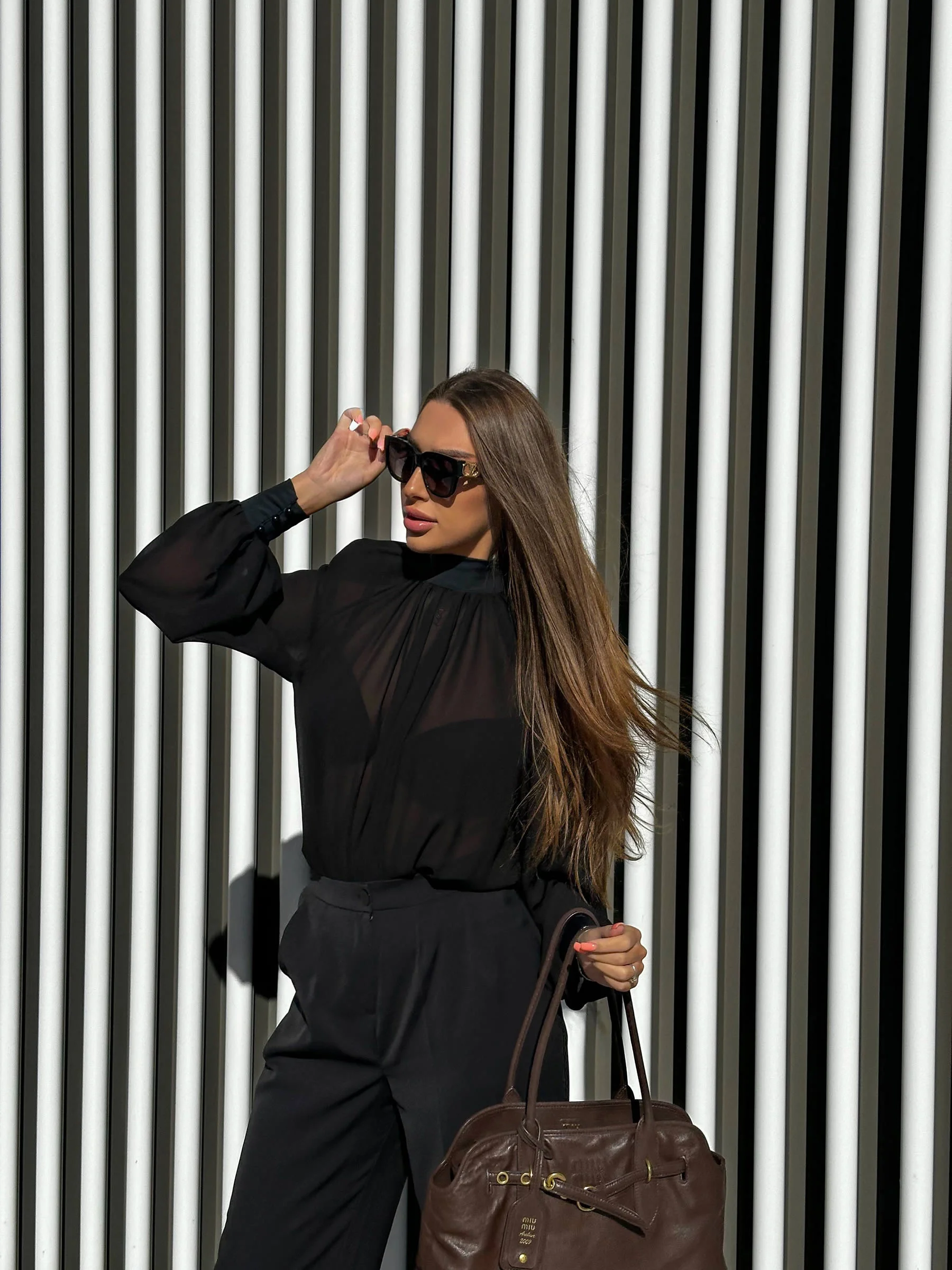 BLOUSE-BODYSUIT - BLACK