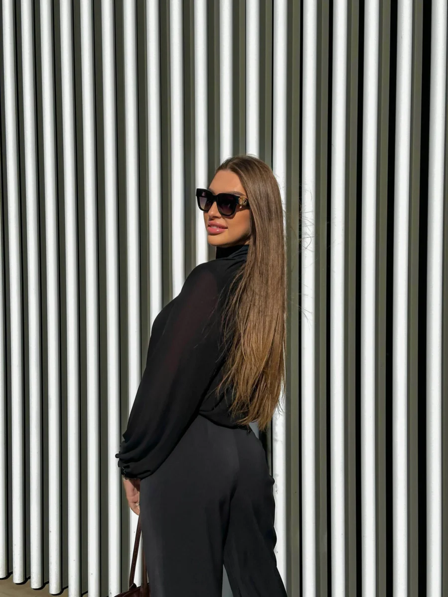 BLOUSE-BODYSUIT - BLACK