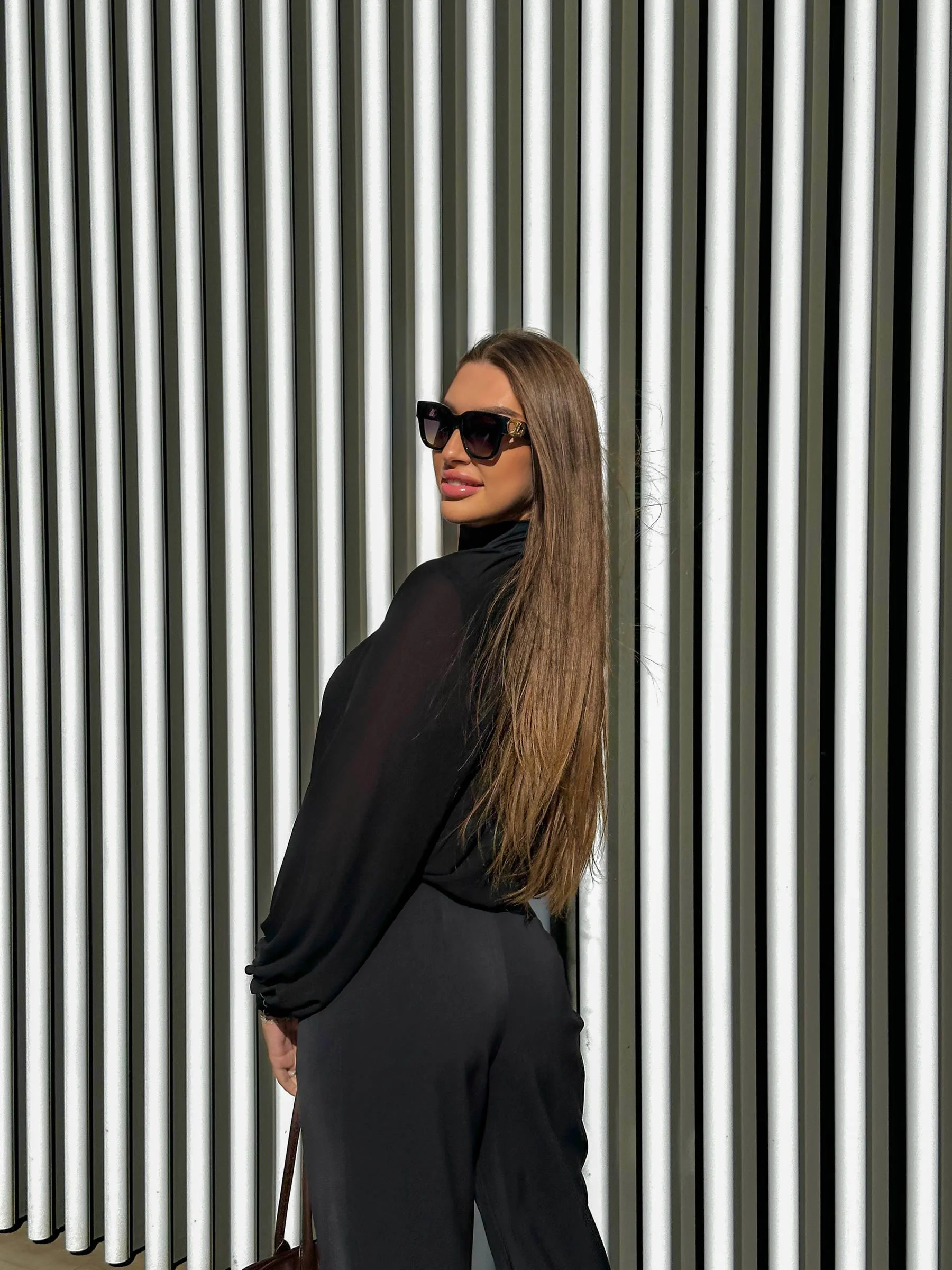BLOUSE-BODYSUIT - BLACK