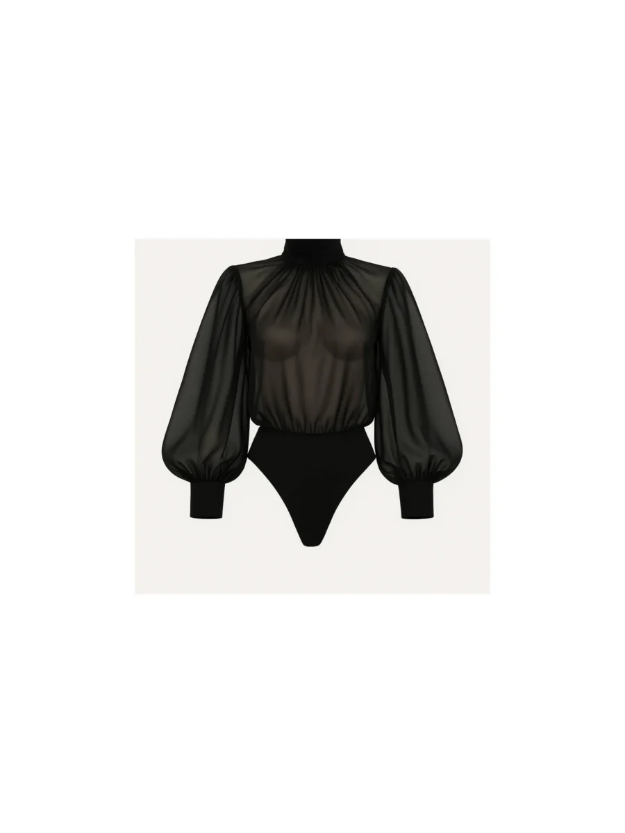 BLOUSE-BODYSUIT - BLACK