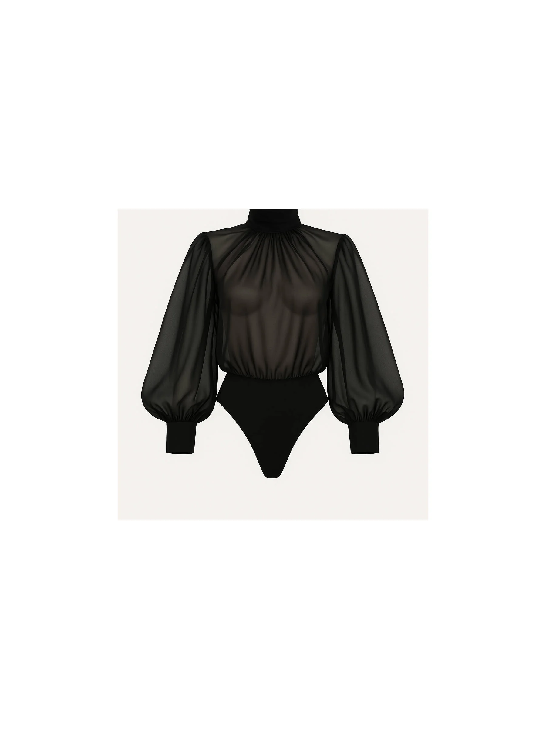 BLOUSE-BODYSUIT - BLACK