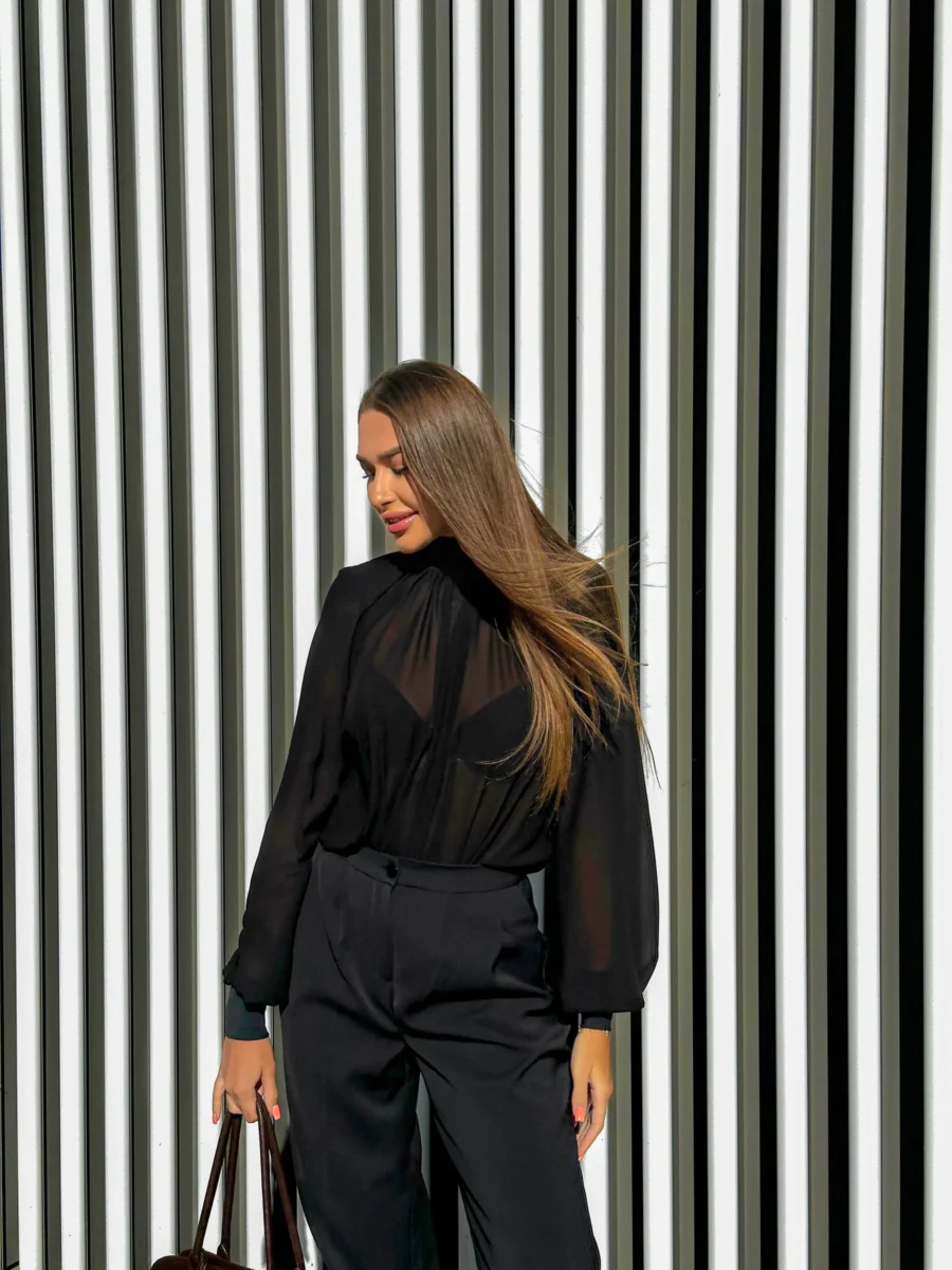 BLOUSE-BODYSUIT - BLACK