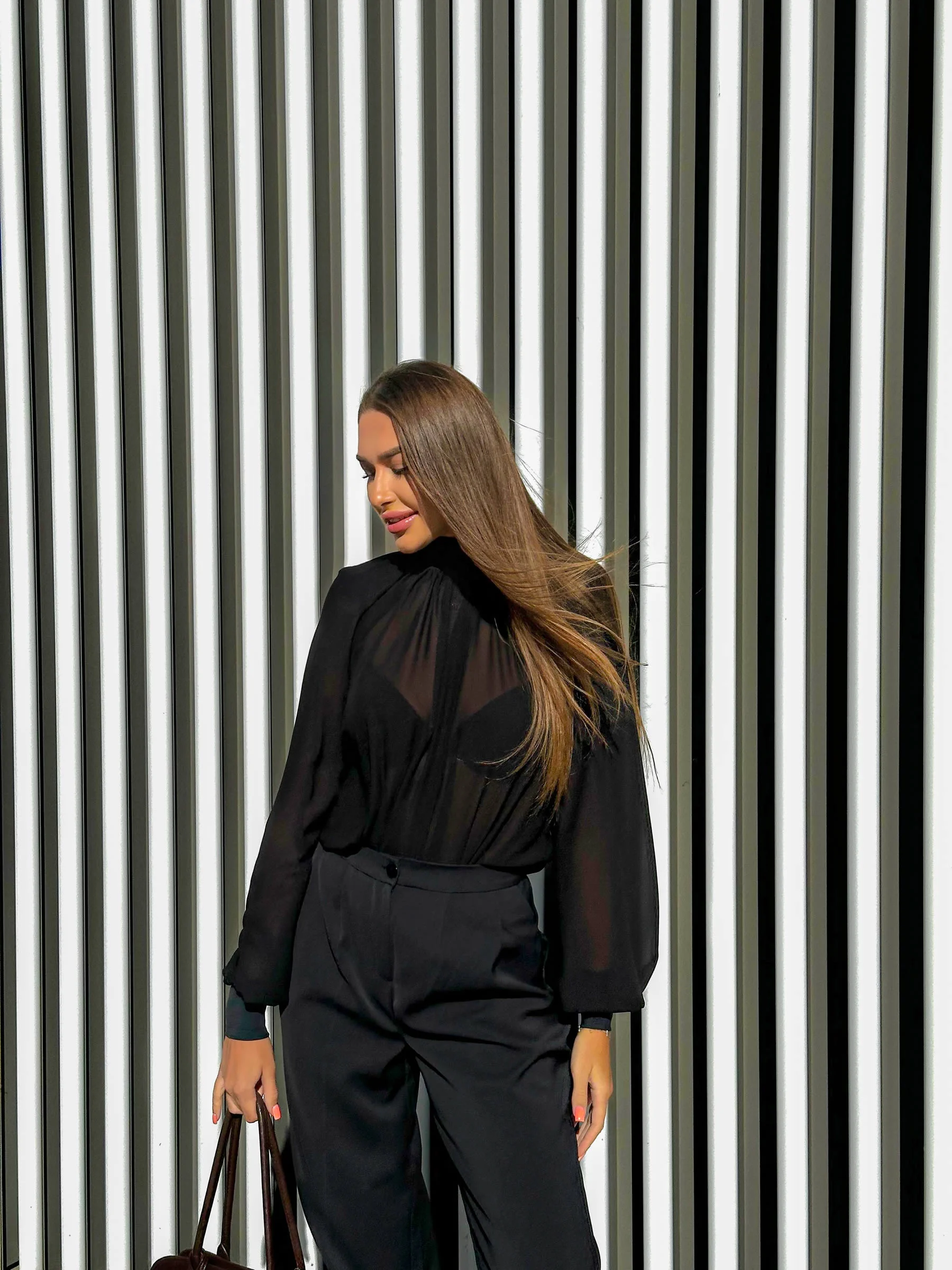 BLOUSE-BODYSUIT - BLACK