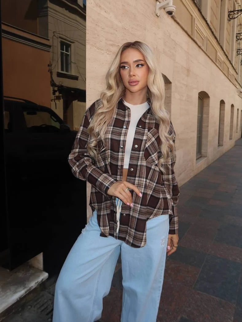 Plaid shirt brown